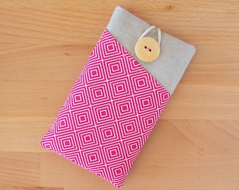 Funda en textil para iPhone 11, funda iPhone SE, fundas para moviles, funda acolchada iphone 6 plus, funda iPhone 6S con bolsillos,