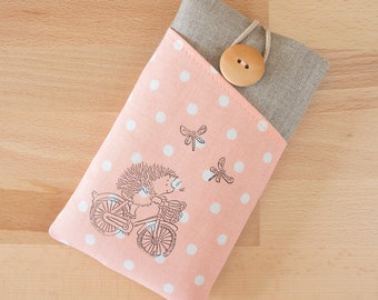 Fabric iPhone Sleeve: Padded Cotton Phone Case with Pocket