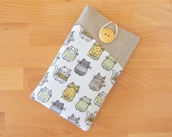 Padded iPhone Sleeve: Cotton Phone Pouch with Pocket