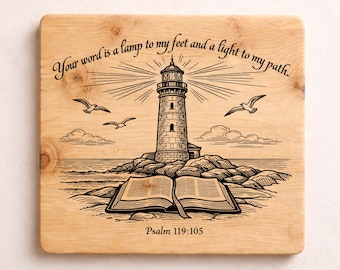 Bible Verse SVG Your Word Is a Lamp | Christian Faith File | Scripture Design | Laser Engraving SVG for Wood