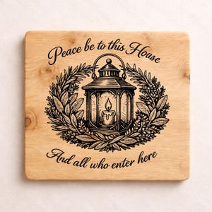 Peace Be to This House SVG PNG | Christian Entryway Decor | Faith Home Blessing | Laser Ready Scripture Art