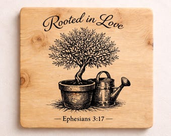 Rooted in Love SVG PNG | Ephesians 3:17 Design | Christian Growth Art | Laser Ready Faith Decor File