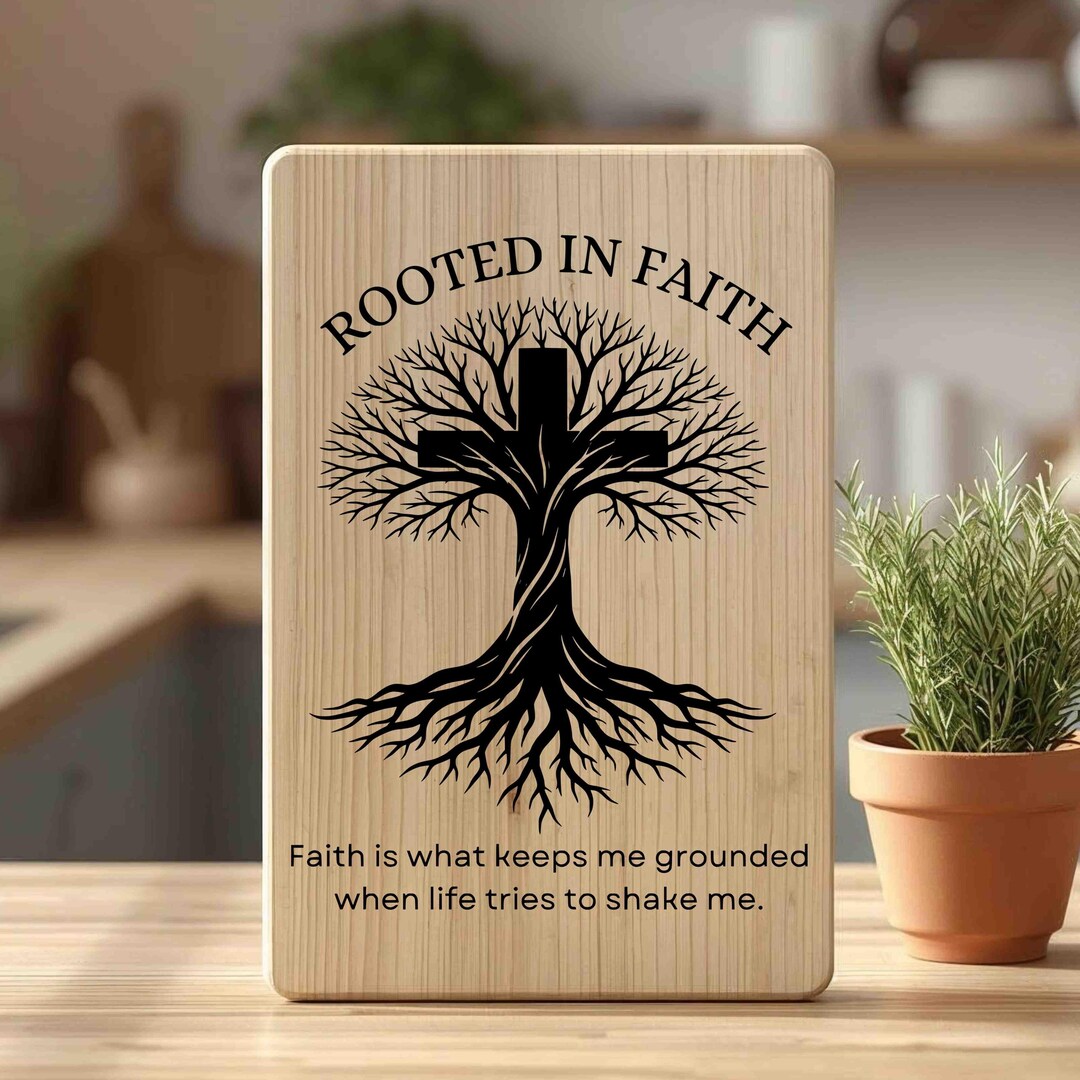 Rooted in Faith SVG PNG | Christian Faith Quote SVG | Bible Verse Cut ...
