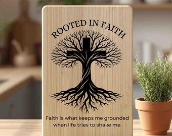 Rooted In Faith SVG PNG | Christian Faith Quote SVG | Bible Verse Cut File | Religious Shirt Design | Cricut Silhouette