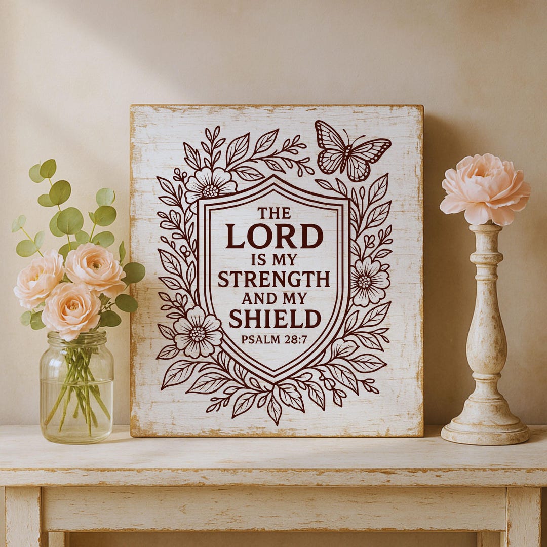 Psalm 28:7 the Lord is My Strength and My Shield Digital Download ...