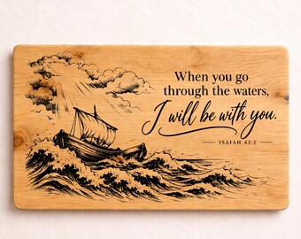 Isaías 43:2 SVG, Versículo bíblico "Cuando atravieses las aguas" SVG, fe cristiana SVG, Escritura PNG, Diseño inspirador para Cricut
