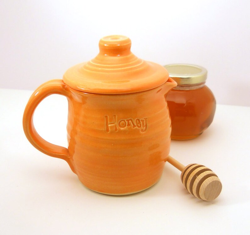 Honey Pot Honey Holder with Dipper Builton Strainer and Etsy