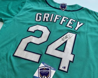 Signed Griffey #24 Teal Alternate Baseball Jersey - BAS Certified Autograph (Read Desc)
