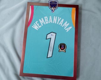 Wembanyama #1 Signed S.Antonio Spurs Jersey - Framed Optional - New Arrival - Beckett COA, QR Code (Read Descr)