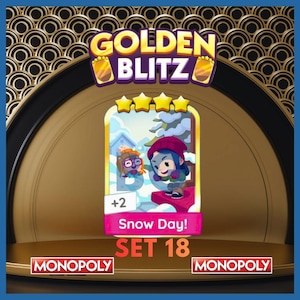 Snow Day - Monopoly Go! Golden Blitz Event - 4 Stars Stickers (Set 18),
