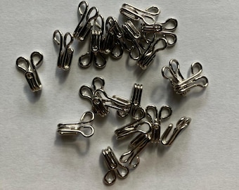15 Sets of Trouser Skirt Hook and Bar Fastener, Nickle Hook and