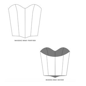 Molde simples para corpete de balé - TAMANHOS AUSTRALIANOS - Corpete Mia