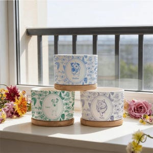 Personalized Pet Portrait Planter, Dog Memorial Remembrance, Pet Succulent Planter,Dog Lovers Gift, Dog Flower Pot with Name, Pet Photo Pot