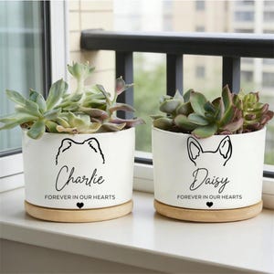 Jardinière personnalisée pour cadeau commémoratif de chien, cadeau commémoratif de chien, pot de plante personnalisé, cache-pot en souvenir d'animal de compagnieCadeau de sympathie pour chien, cadeau commémoratif d'animal de compagnie