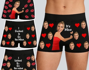 Personalized Face Boxers, Custom Photo Underwear for Him, Photo Anniversary Gift,Face Boxer Briefs for Husband, Valentines Gifts for him,