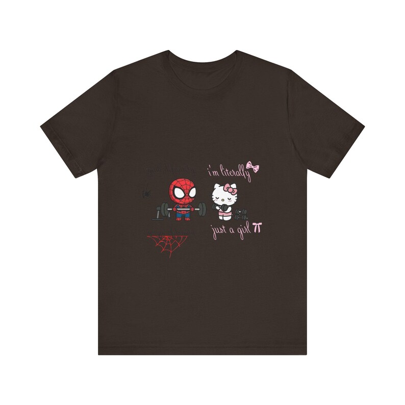 Spiderman and Hello Kitty Workout Tee | Graphic T-Shirt image 4