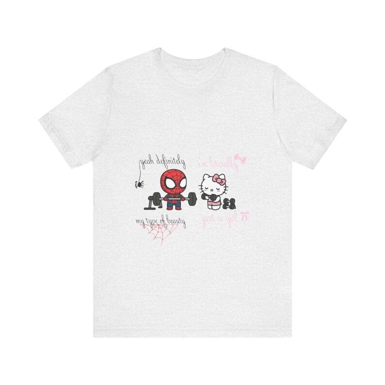 Spiderman and Hello Kitty Workout Tee | Graphic T-Shirt image 2