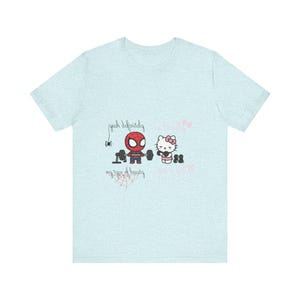 Spiderman and Hello Kitty Workout Tee | Graphic T-Shirt image 6