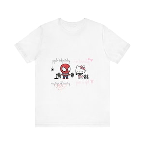 Spiderman and Hello Kitty Workout Tee | Graphic T-Shirt image 1