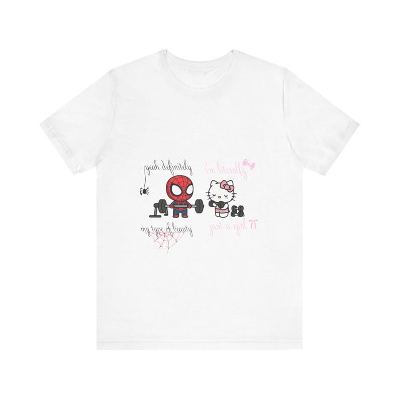 Spiderman and Hello Kitty Workout Tee | Graphic T-Shirt image 1