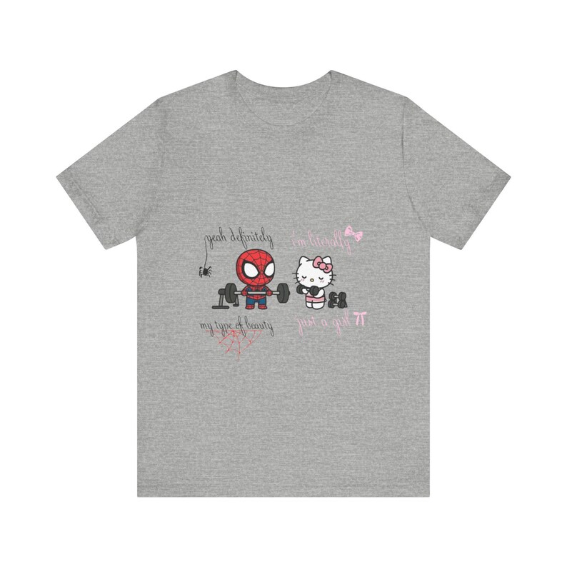 Spiderman and Hello Kitty Workout Tee | Graphic T-Shirt image 8