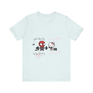 Spiderman and Hello Kitty Workout Tee | Graphic T-Shirt image 7