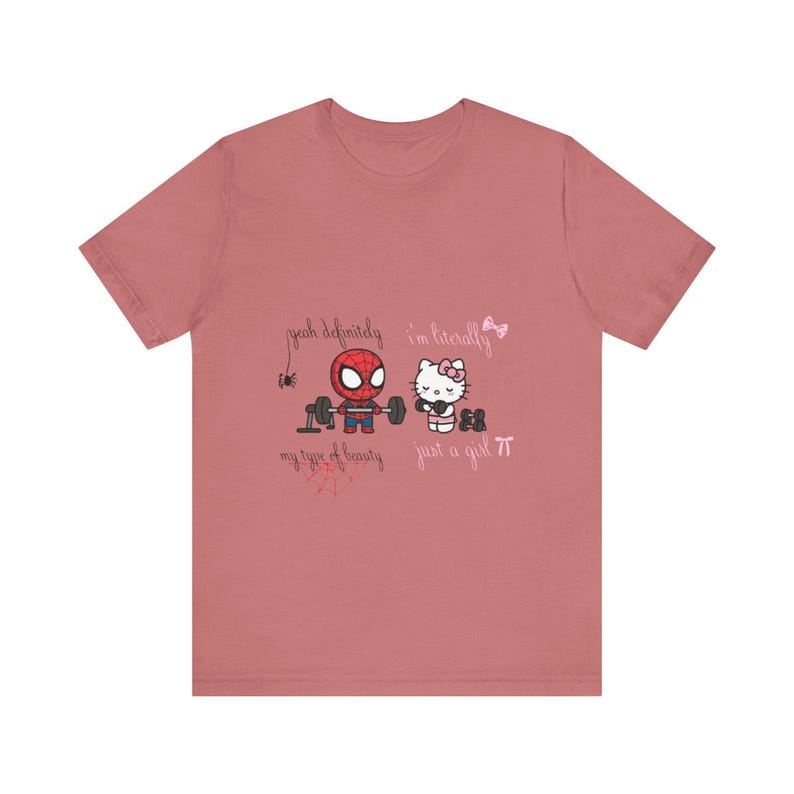 Spiderman and Hello Kitty Workout Tee | Graphic T-Shirt image 3