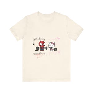 Spiderman and Hello Kitty Workout Tee | Graphic T-Shirt image 5