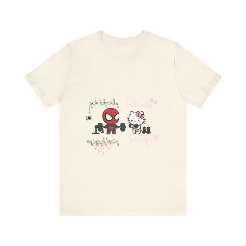 Spiderman and Hello Kitty Workout Tee | Graphic T-Shirt image 5