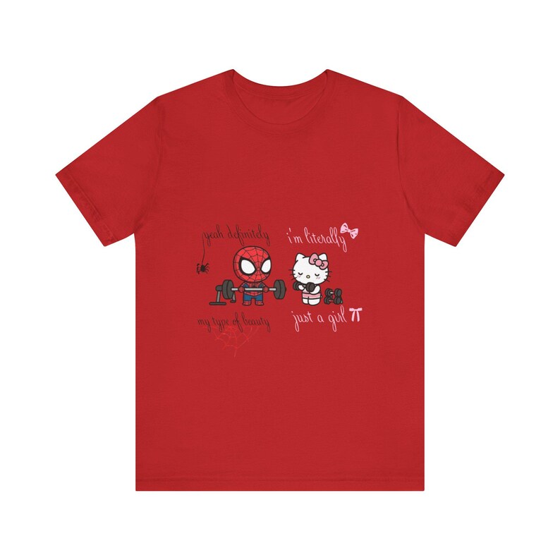 Spiderman and Hello Kitty Workout Tee | Graphic T-Shirt image 11