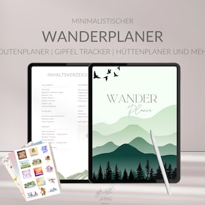 Wandelplanner Duits | Wandeldagboek Dagboek Top Berg Tracker Alpen Paklijst Budget Planner Reflectie Bergtocht Planner Cadeau Vakantie