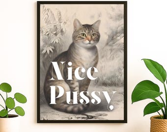 Láminas decorativas de animales divertidos para pared, ilustración botánica vintage, decoración con humor descarado, arte para el baño, juego de pósteres imprimibles, regalo sarcástico