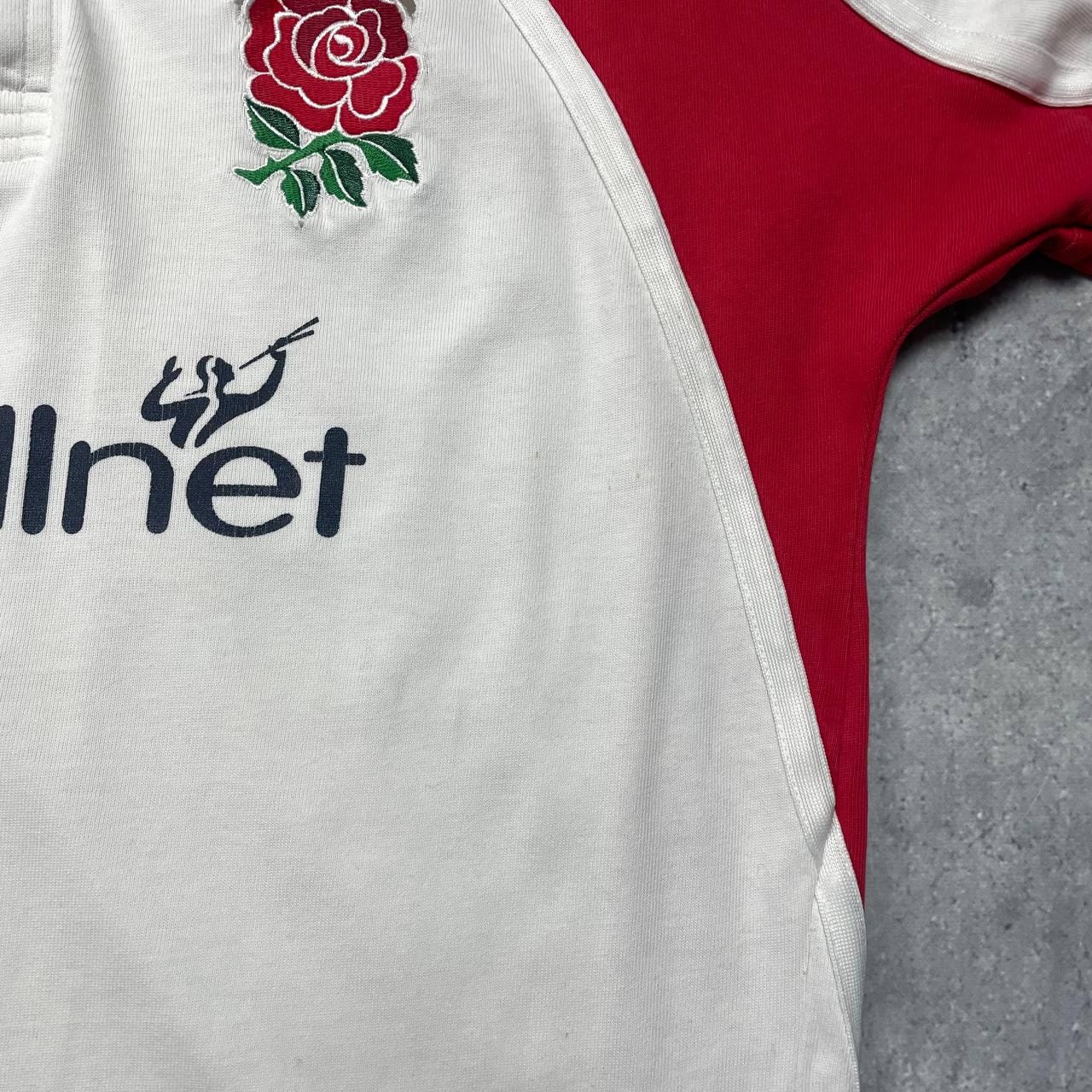 Vintage 2001/2002 Nike England Rugby Union Thrashed LS Shirt White