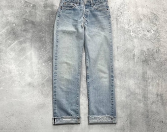 Jeans vintage anni '70 Levi's 501 Redline Selvedge USA, effetto consumato, blu sbiadito, taglia W29 L30