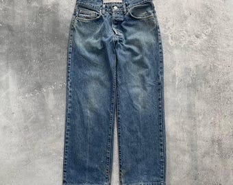 Vintage jaren 90 Versace Jeans Couture rechte jeans blauw maat W28 L25