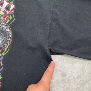 Vintage 2005 Grave Digger Race Team grafisch T-shirt zwart maat L afbeelding 19