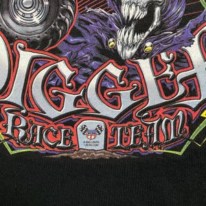 Vintage 2005 Grave Digger Race Team grafisch T-shirt zwart maat L afbeelding 14
