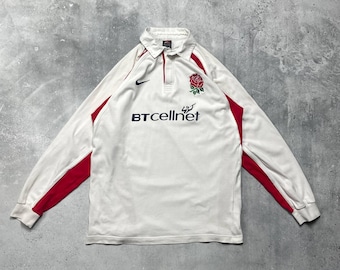England Rugby Team Nike Team O2 White Long Sleeve Shirt Jersey