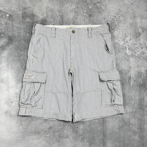Denim & Supply Ralph Lauren Pinstripe Cargo Shorts White/ Blue Size 36