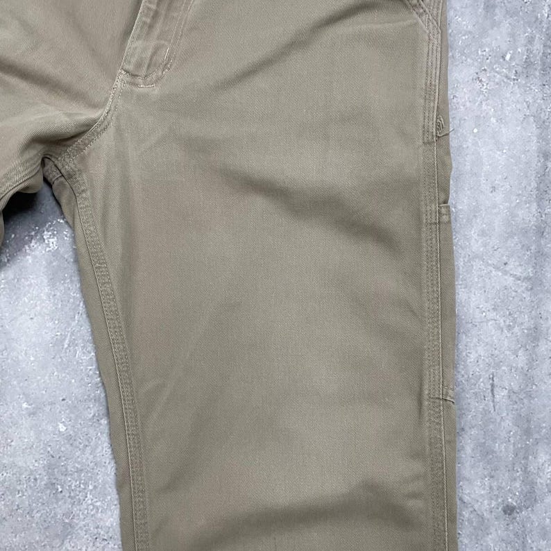 Vintage 90s Carhartt Carpenter Work Pants Made In USA Beige Size W32 L28 image 8