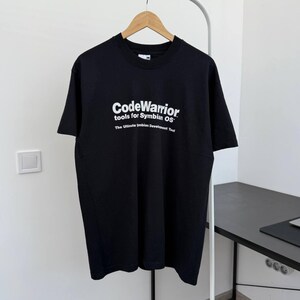 Camiseta vintage Code Warrior Symbian OS negra talla L (años 2000)