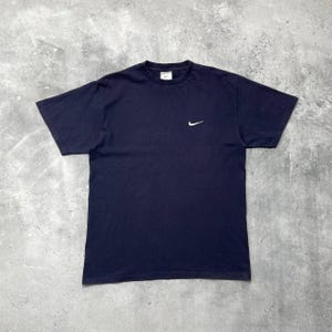 Vintage 2000er Jahre Nike Kleines Swoosh Logo Blank T Shirt Faded Blue M Bild 1