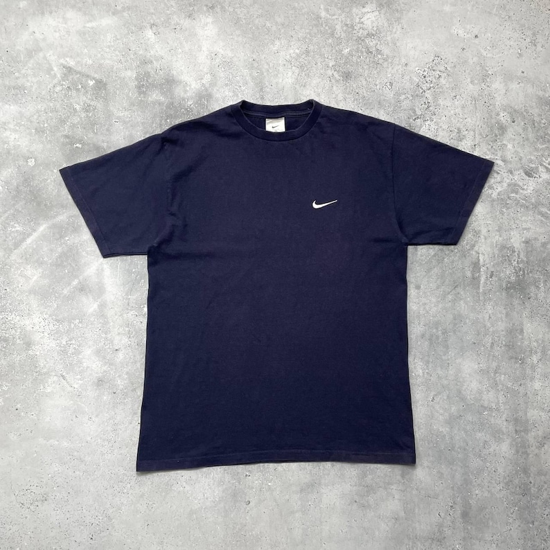 Vintage 2000er Jahre Nike Kleines Swoosh Logo Blank T Shirt Faded Blue M Bild 1