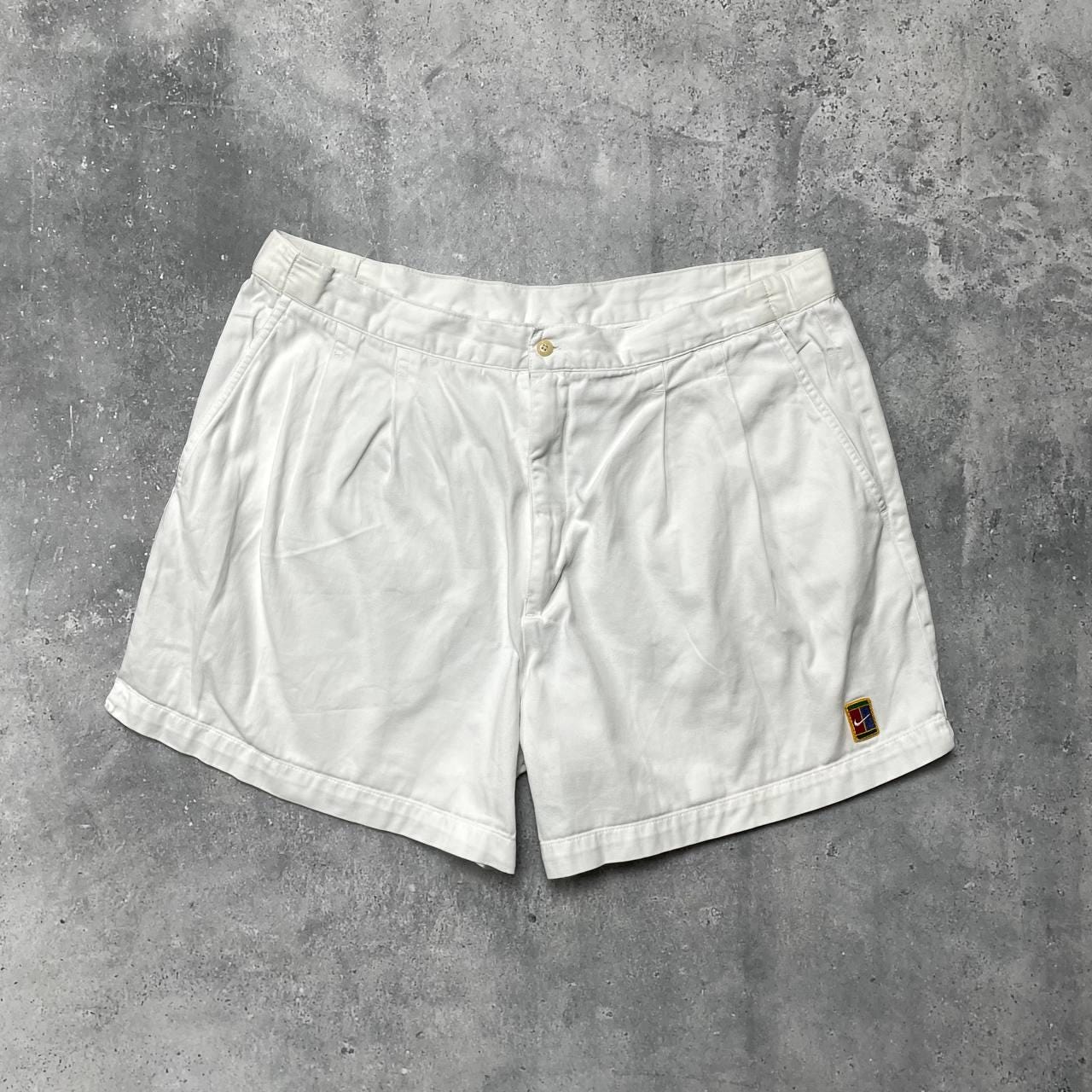 Vintage 90s Nike Court Tennis Athletic Cotton Shorts White Size 36