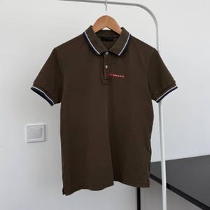 トップス 00s archive prada sport snap polo shirts Prada Polo Shirt - Etsy