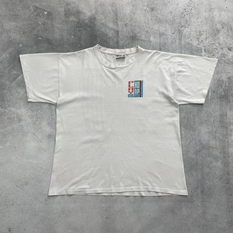Vintage 90s Fila Basketball Change The Game T Shirt White Size XL image 2