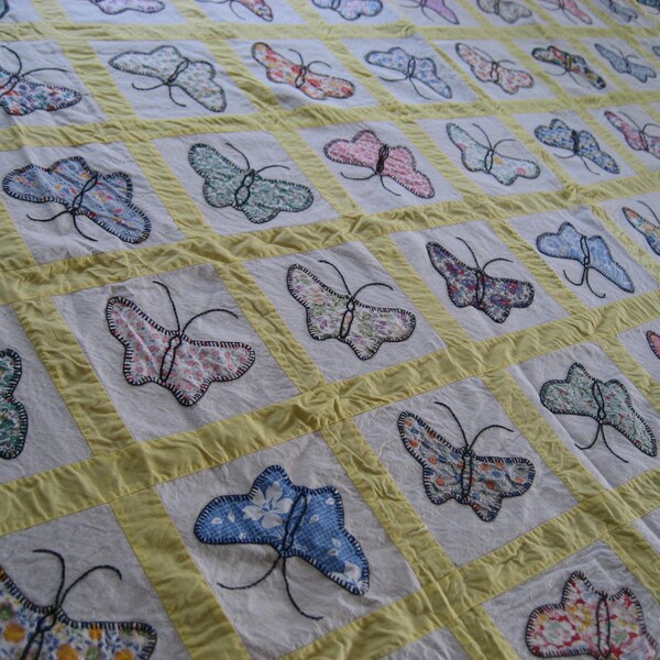 huge butterfly quilt top