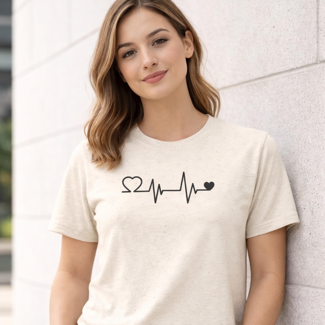 Minimalist Heartbeat T-shirt, ECG Line Graphic Tee, Couples Gift - Etsy