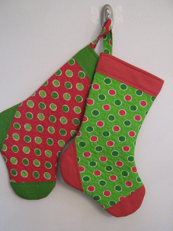 Items similar to Personalized Quilted Christmas Stockings on Etsy