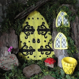 Large fairy Door Set, Fairy Garden kit, Garden fairy doors, fairy garden decor, fairy door kit, gnome door, woodland decor, 402